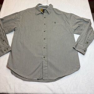 Browning Olive Green Plaid Button-Down Shirt